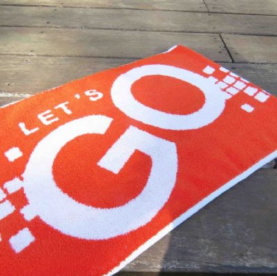 GO 提花運動毛巾(橘/白)